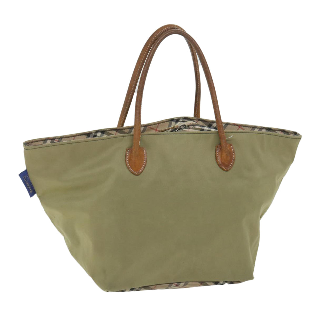 BURBERRYSs Blue Label Tote Bag Nylon Khaki Auth ki3744