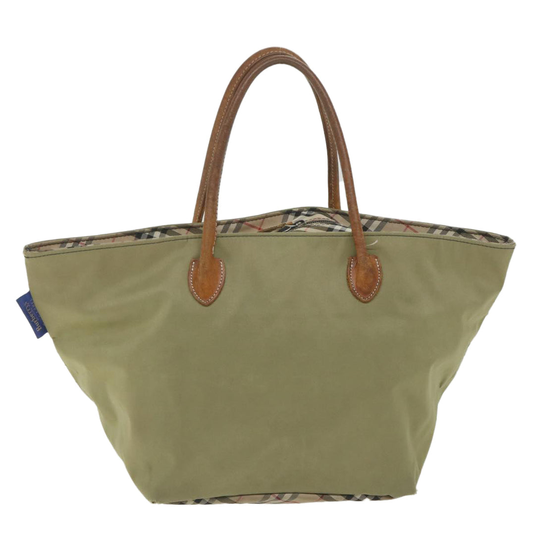 BURBERRYSs Blue Label Tote Bag Nylon Khaki Auth ki3744
