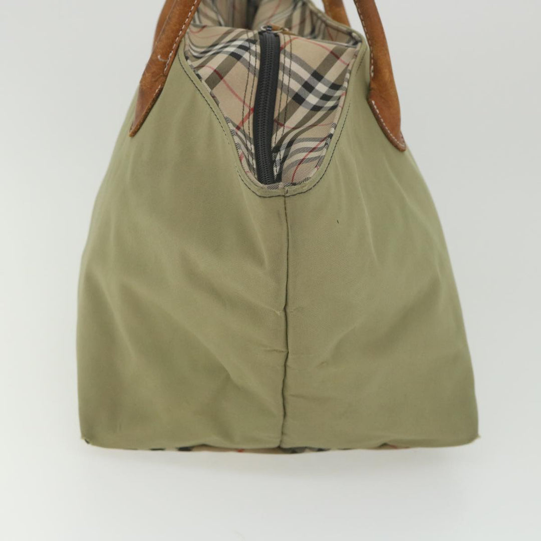 BURBERRYSs Blue Label Tote Bag Nylon Khaki Auth ki3744