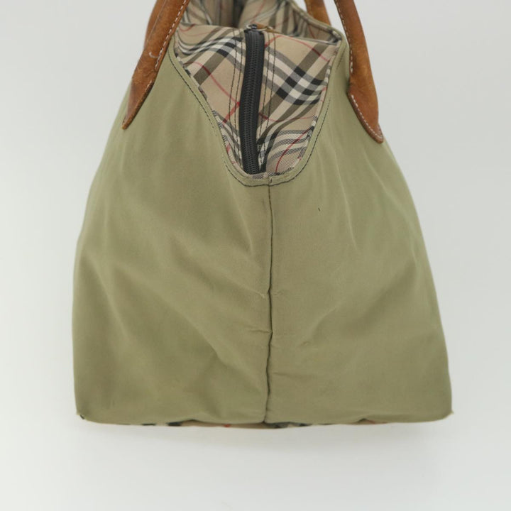 BURBERRYSs Blue Label Tote Bag Nylon Khaki Auth ki3744