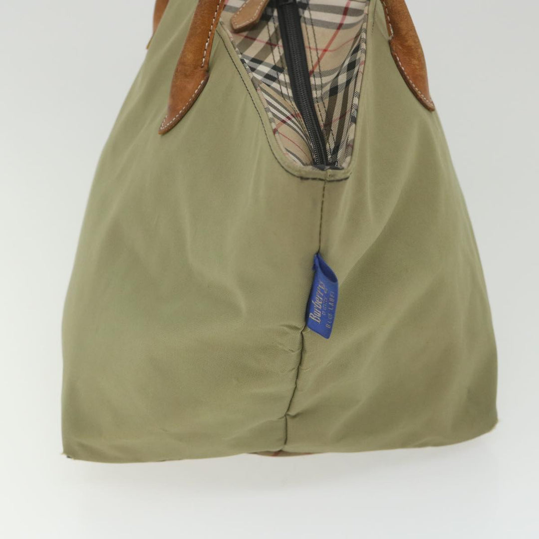BURBERRYSs Blue Label Tote Bag Nylon Khaki Auth ki3744