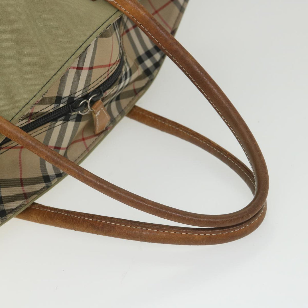 BURBERRYSs Blue Label Tote Bag Nylon Khaki Auth ki3744