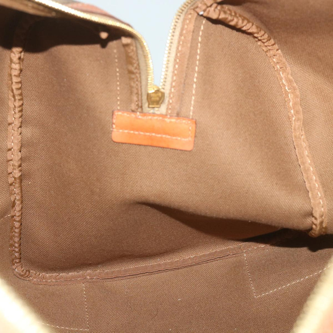 Celine Macadam Canvas Boston Bag PVC Leather Brown  ki3775