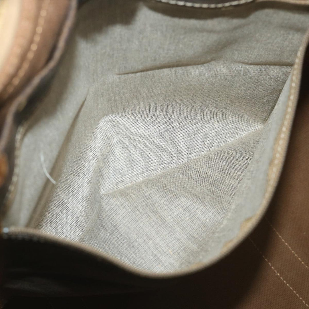 Celine Macadam Canvas Boston Bag PVC Leather Brown  ki3775