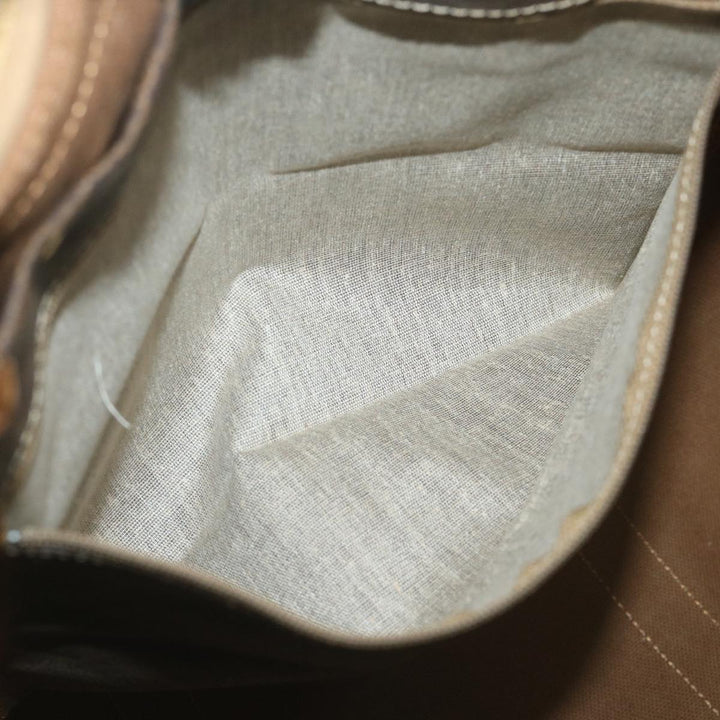 Celine Macadam Canvas Boston Bag PVC Leather Brown  ki3775