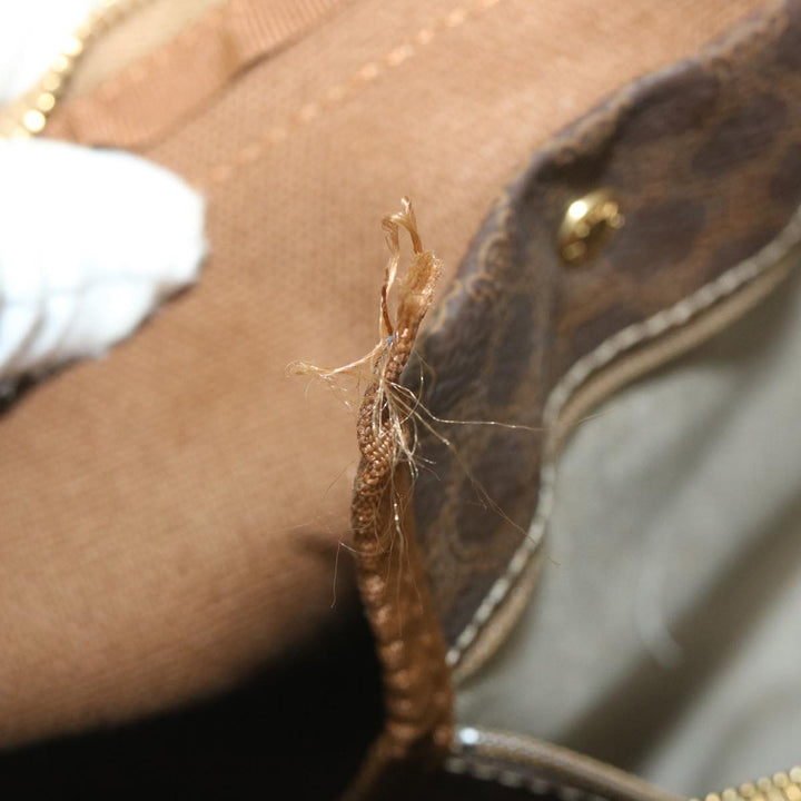 Celine Macadam Canvas Boston Bag PVC Leather Brown  ki3775
