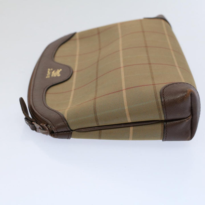 BURBERRYSs Nova Check Clutch Bag Nylon Canvas 2Set Beige Auth ki3793