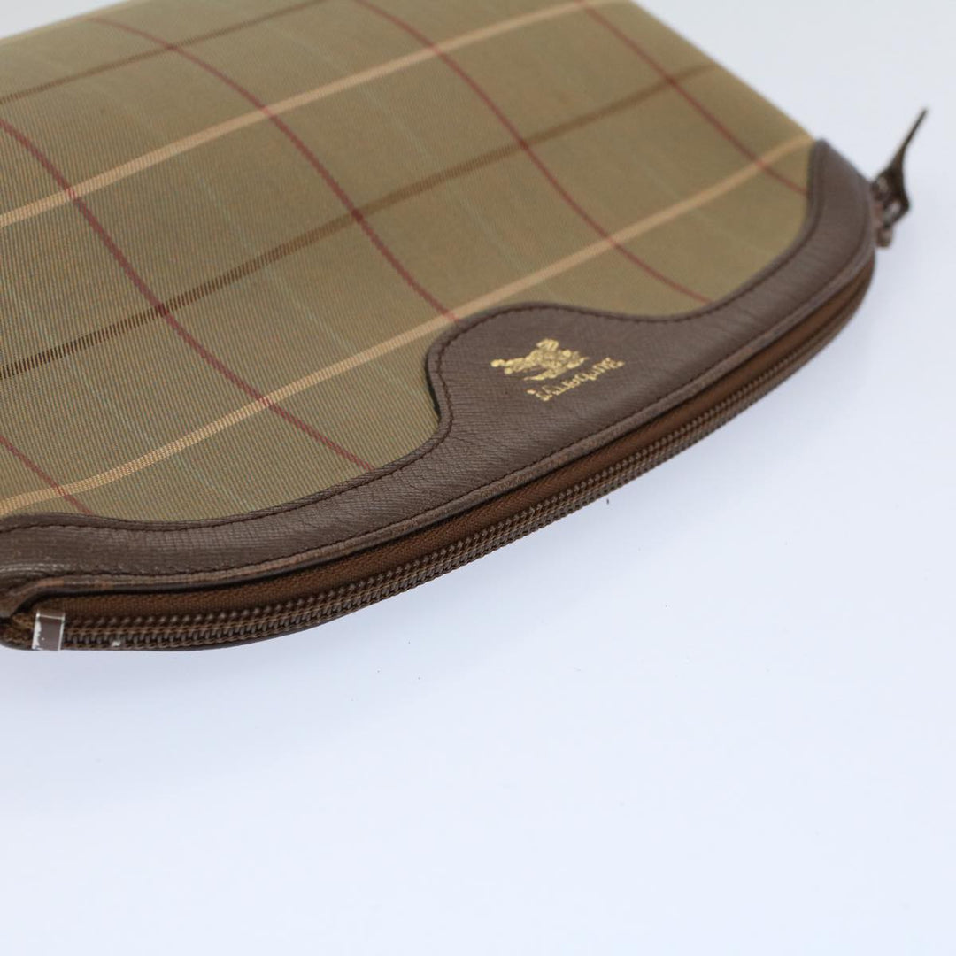 BURBERRYSs Nova Check Clutch Bag Nylon Canvas 2Set Beige Auth ki3793