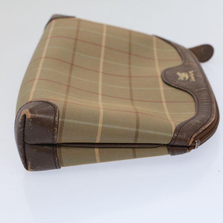 BURBERRYSs Nova Check Clutch Bag Nylon Canvas 2Set Beige Auth ki3793
