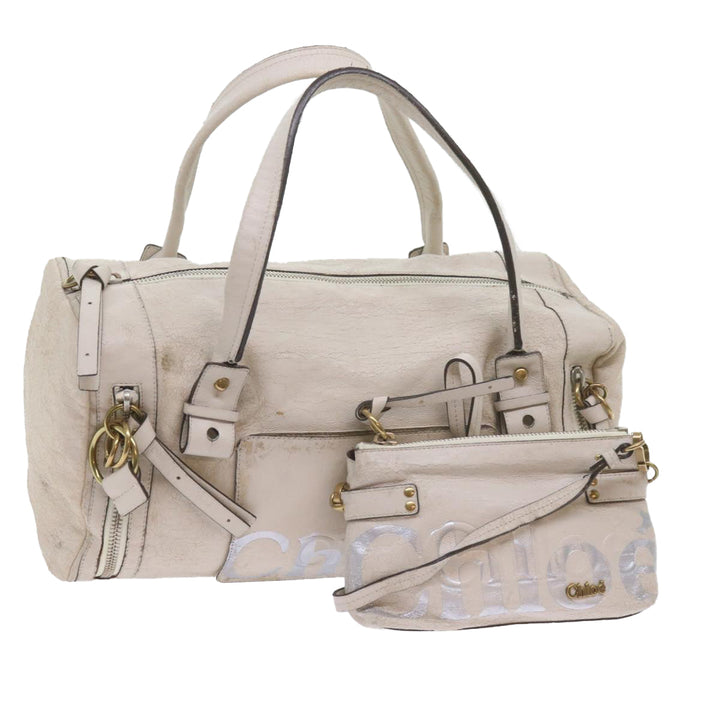 Chloe Hand Bag Leather 2Set White ki3822