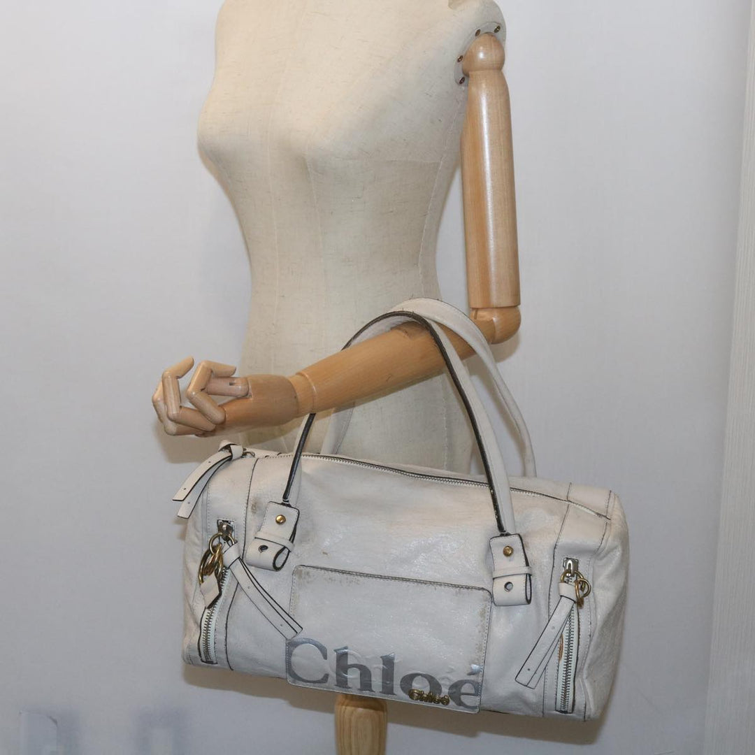 Chloe Hand Bag Leather 2Set White ki3822