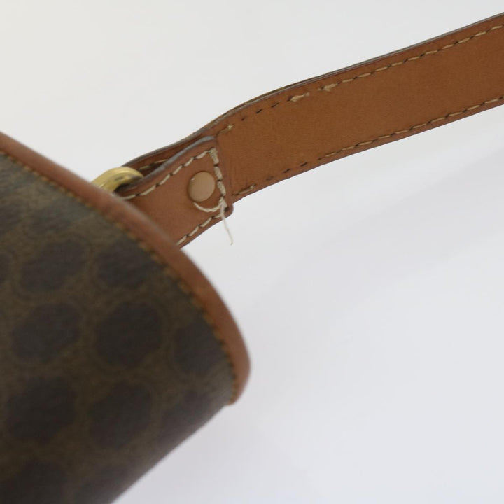 Celine Macadam Canvas Shoulder Bag PVC Leather Brown Auth ki3841