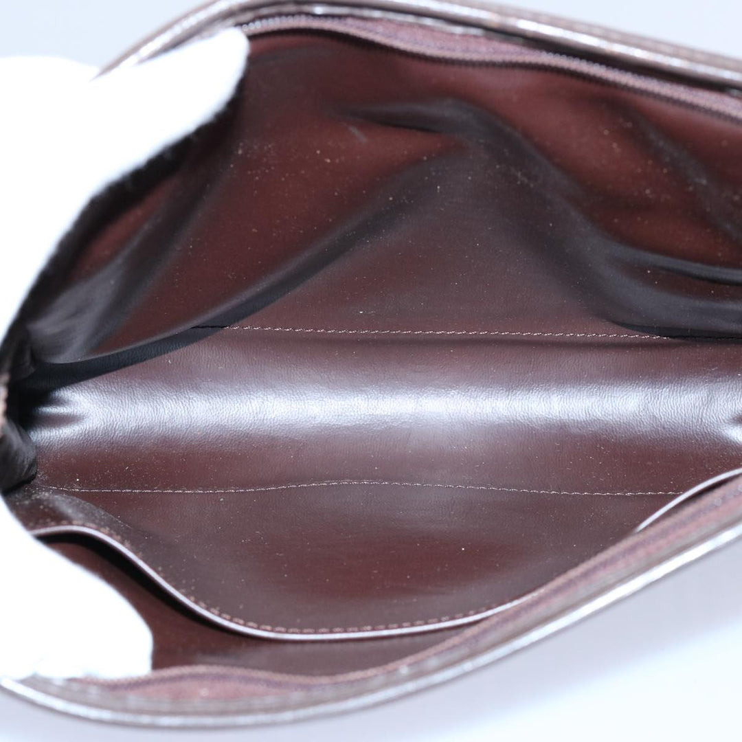 BurberrySs Nova Check Clutch Bag Nylon Canvas Brown Auth ki3865