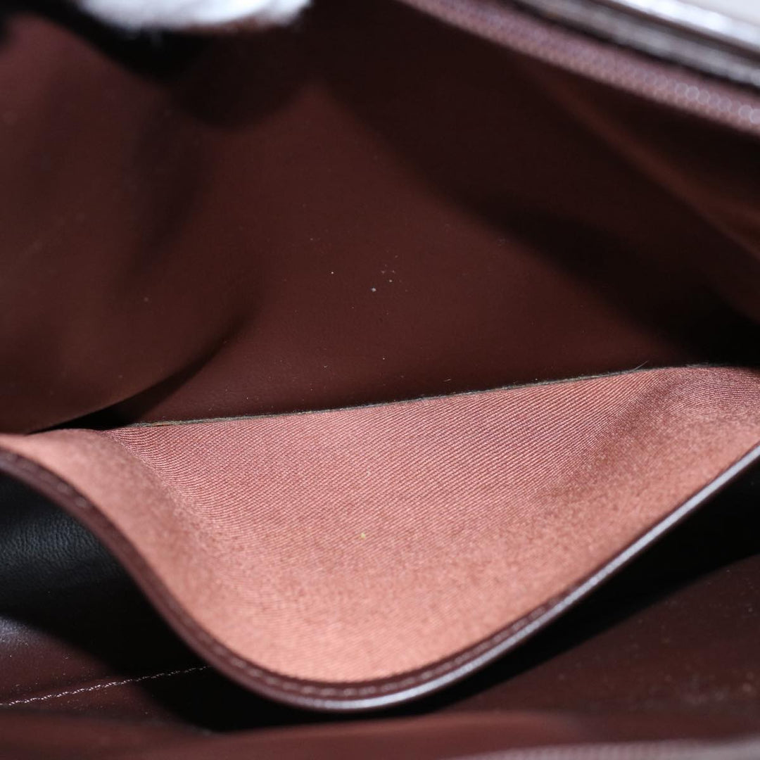 BurberrySs Nova Check Clutch Bag Nylon Canvas Brown Auth ki3865