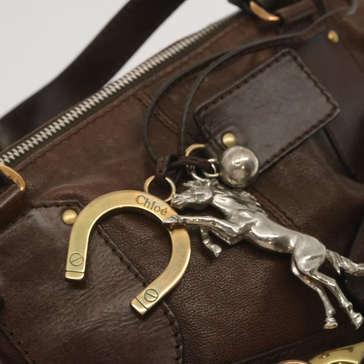Chloe Kerala Hand Bag Leather Brown ki3920