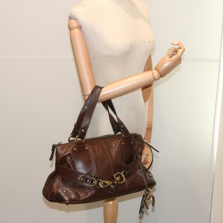 Chloe Kerala Hand Bag Leather Brown ki3920