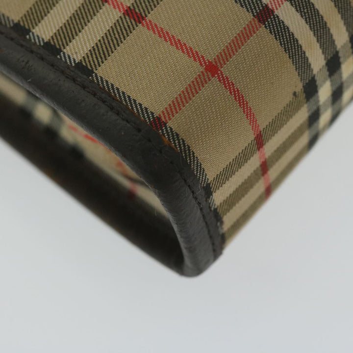 BurberrySs Nova Check Clutch Bag Nylon Canvas Beige Auth ki3989