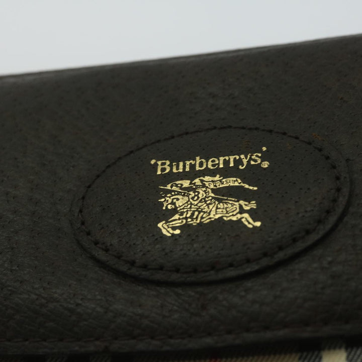 BurberrySs Nova Check Clutch Bag Nylon Canvas Beige Auth ki3989