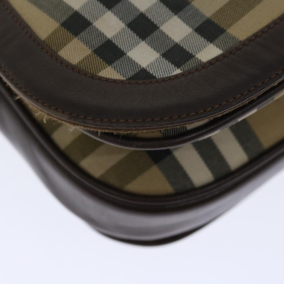 BurberrySs Nova Check Shoulder Bag Canvas Beige Auth ki4096
