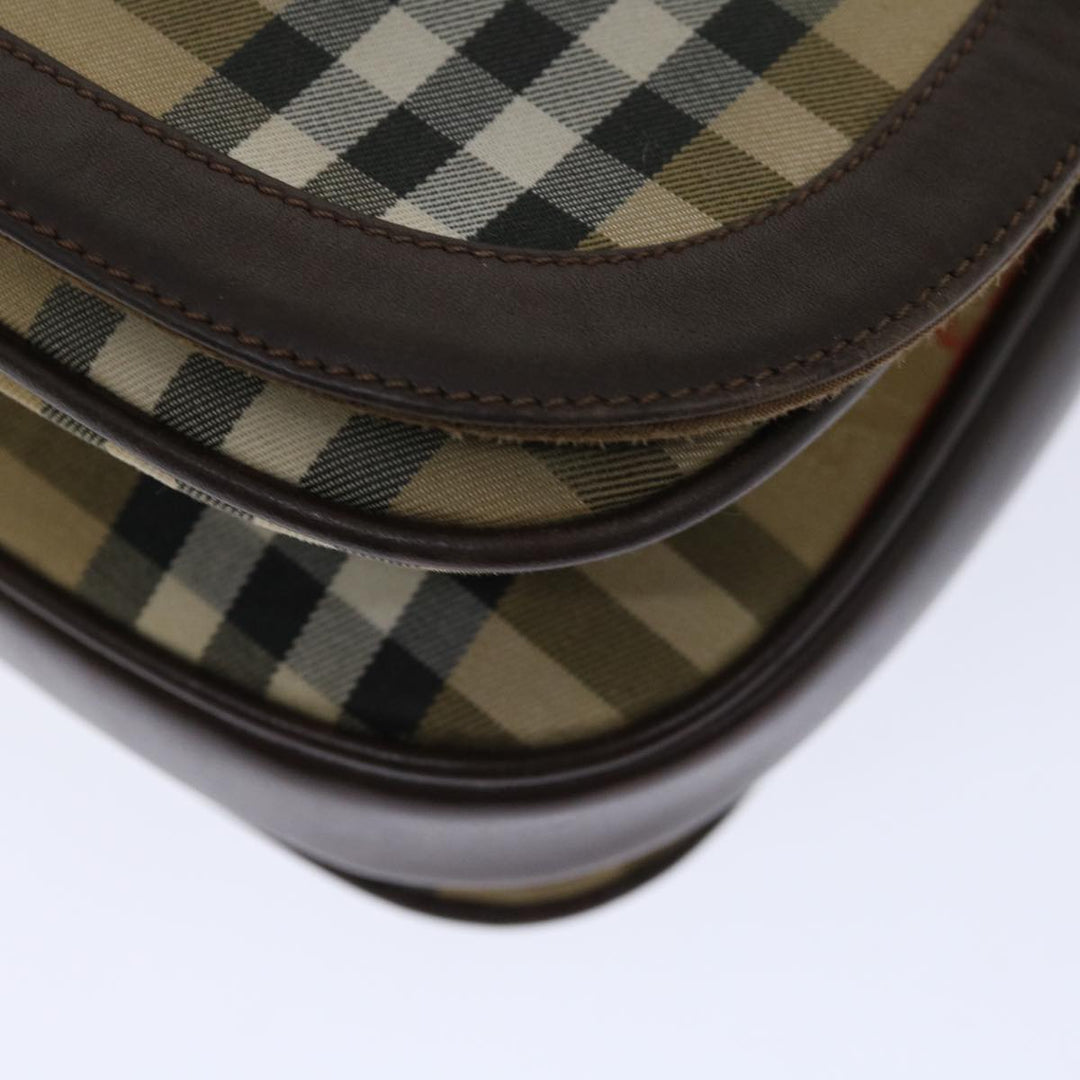 BurberrySs Nova Check Shoulder Bag Canvas Beige Auth ki4096