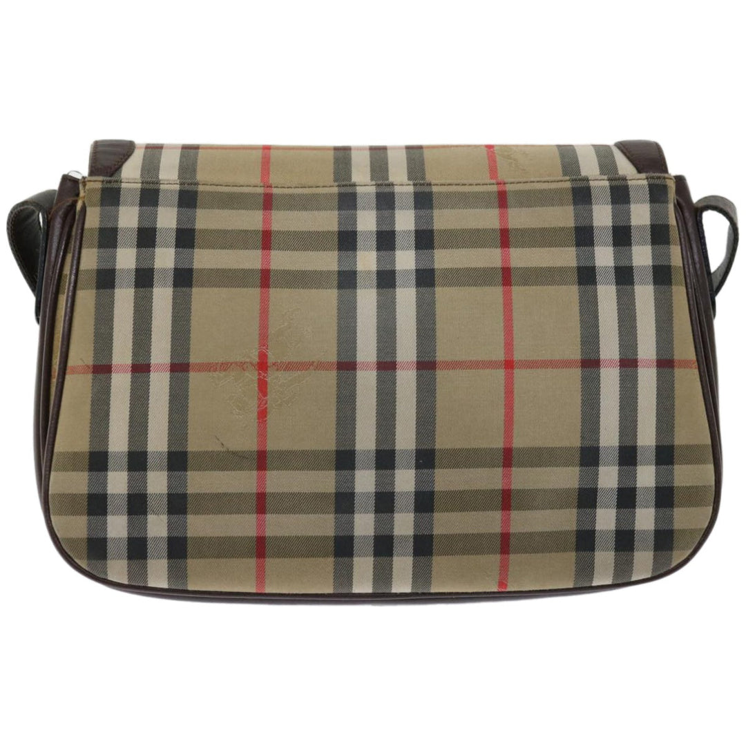 BurberrySs Nova Check Shoulder Bag Canvas Beige Auth ki4096