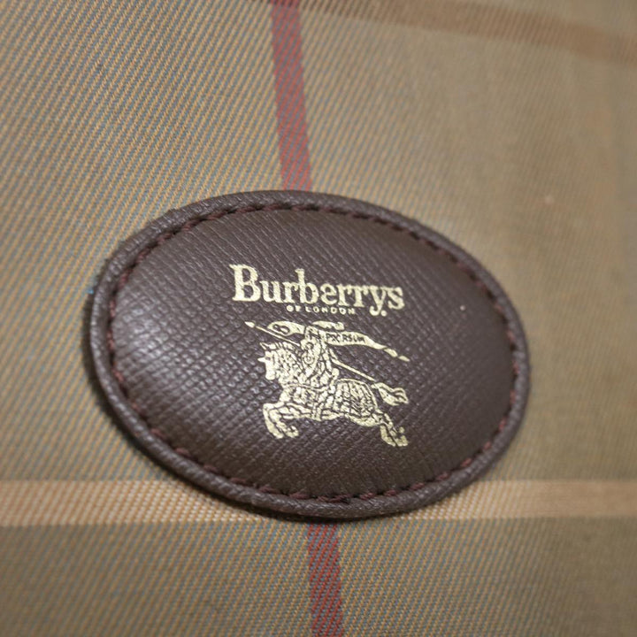 BURBERRYSs Nova Check Hand Bag Canvas 2way Brown Auth ki4099