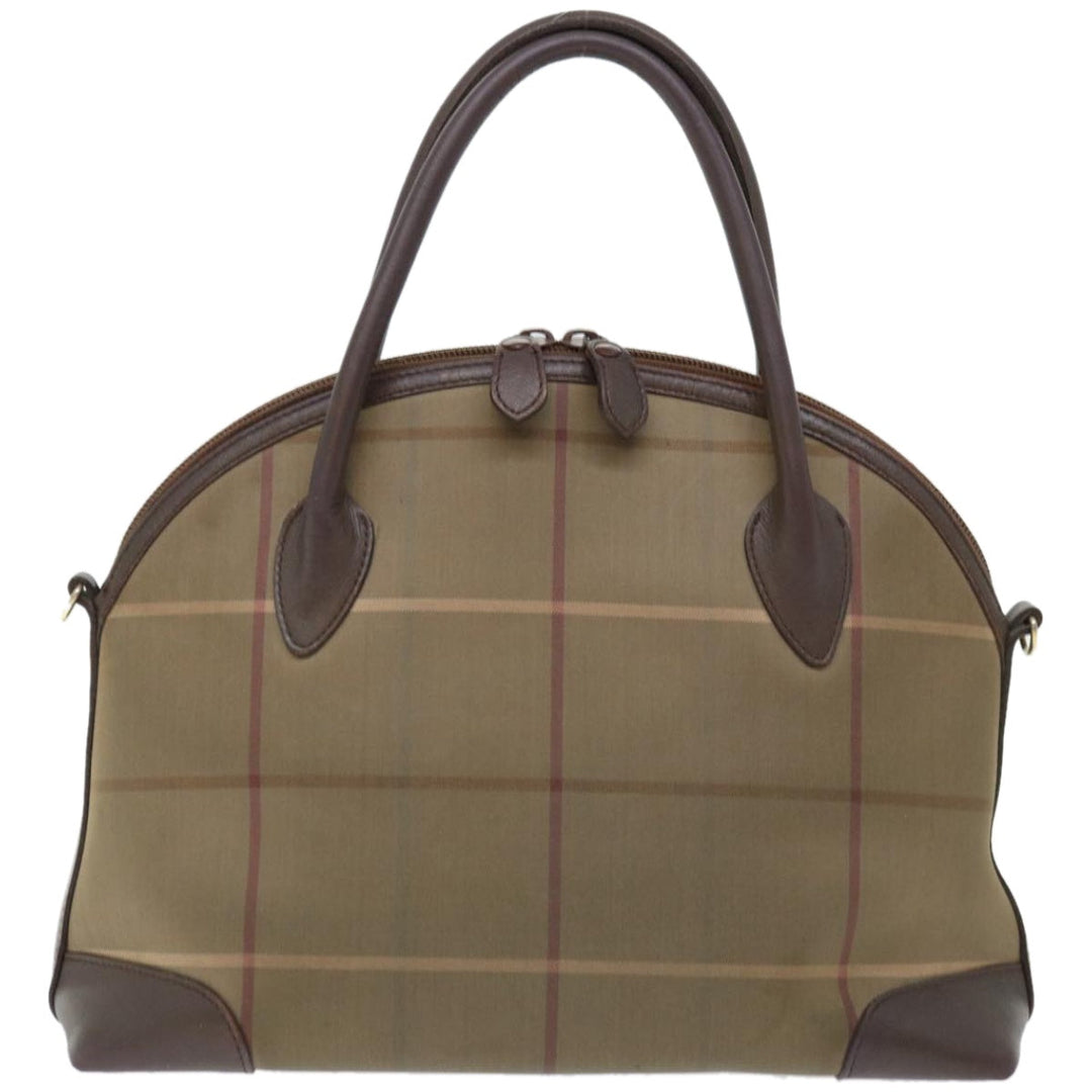 BURBERRYSs Nova Check Hand Bag Canvas 2way Brown Auth ki4099