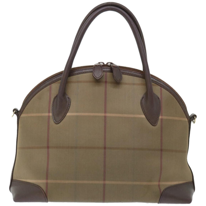BURBERRYSs Nova Check Hand Bag Canvas 2way Brown Auth ki4099