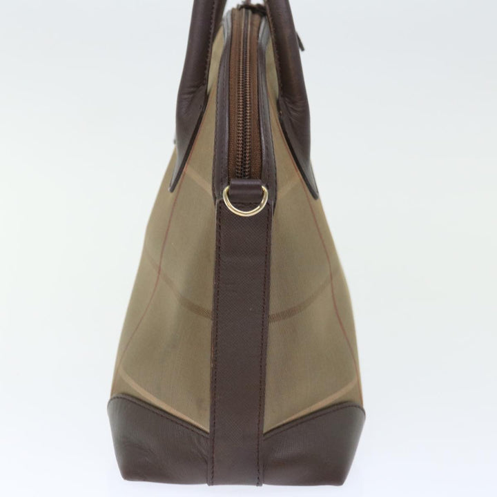 BURBERRYSs Nova Check Hand Bag Canvas 2way Brown Auth ki4099
