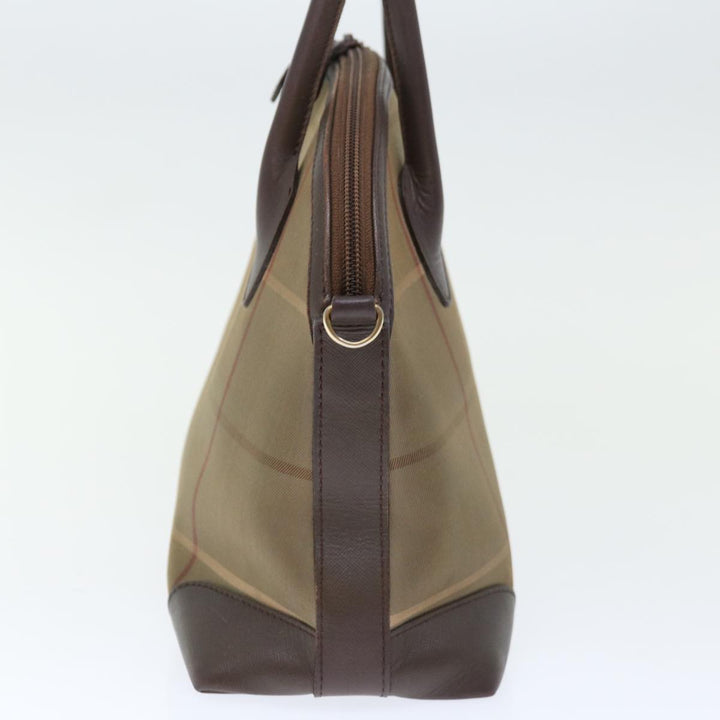 BURBERRYSs Nova Check Hand Bag Canvas 2way Brown Auth ki4099