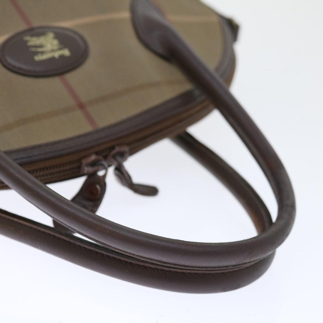 BURBERRYSs Nova Check Hand Bag Canvas 2way Brown Auth ki4099
