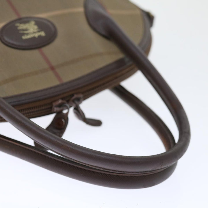 BURBERRYSs Nova Check Hand Bag Canvas 2way Brown Auth ki4099