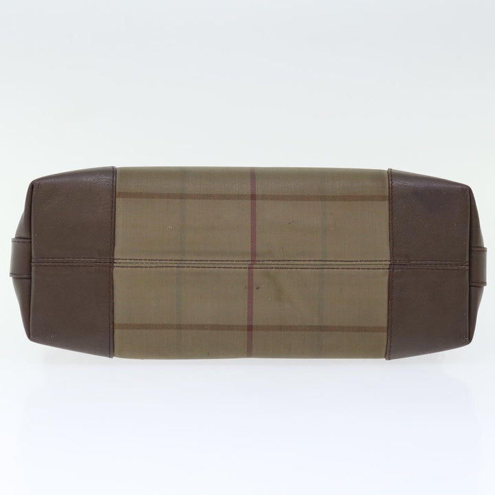 BURBERRYSs Nova Check Hand Bag Canvas 2way Brown Auth ki4099