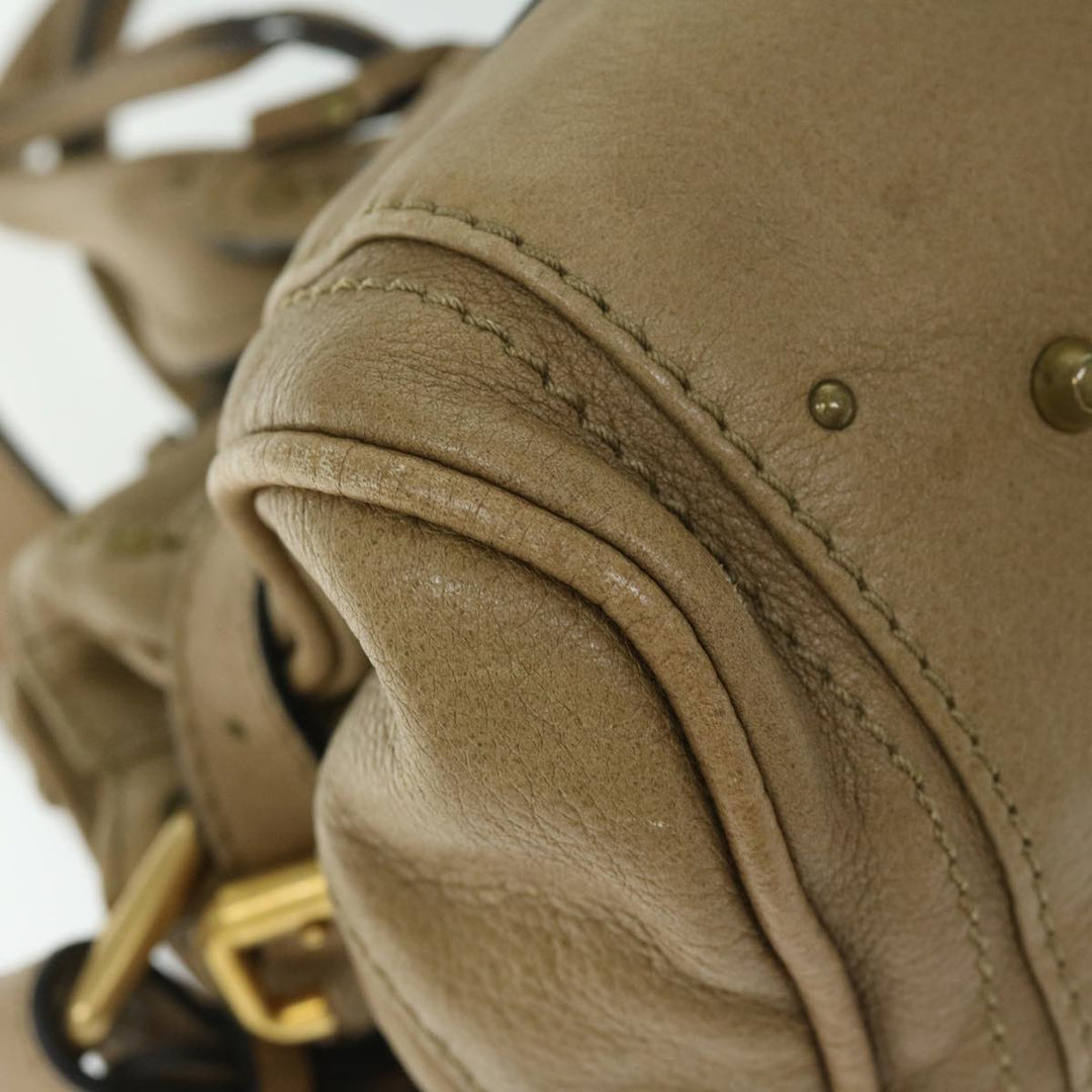 Chloe Paddington Hand Bag Leather 2way Beige 03 09 51 5276 ki4105