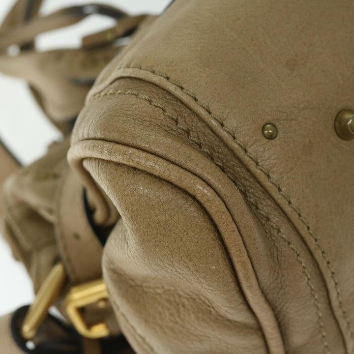 Chloe Paddington Hand Bag Leather 2way Beige 03 09 51 5276 ki4105