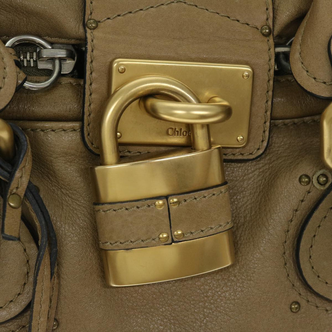 Chloe Paddington Hand Bag Leather 2way Beige 03 09 51 5276 ki4105