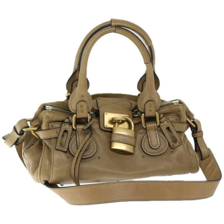 Chloe Paddington Hand Bag Leather 2way Beige 03 09 51 5276 ki4105