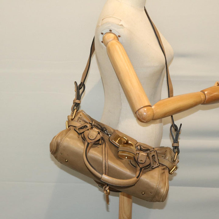 Chloe Paddington Hand Bag Leather 2way Beige 03 09 51 5276 ki4105