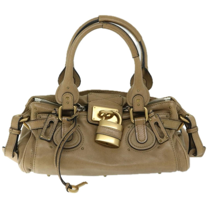 Chloe Paddington Hand Bag Leather 2way Beige 03 09 51 5276 ki4105