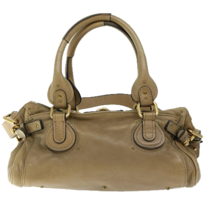Chloe Paddington Hand Bag Leather 2way Beige 03 09 51 5276 ki4105