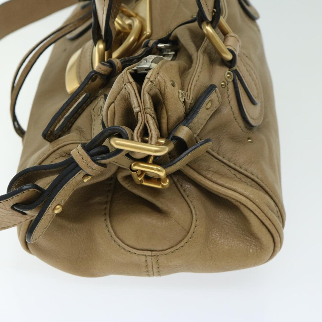 Chloe Paddington Hand Bag Leather 2way Beige 03 09 51 5276 ki4105