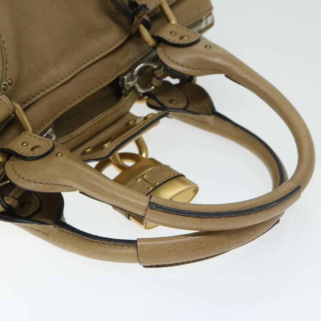 Chloe Paddington Hand Bag Leather 2way Beige 03 09 51 5276 ki4105