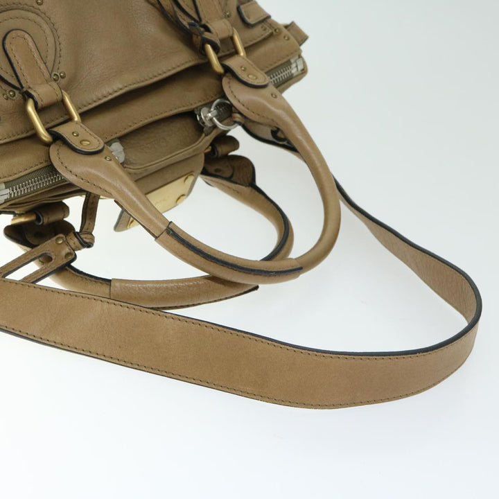 Chloe Paddington Hand Bag Leather 2way Beige 03 09 51 5276 ki4105