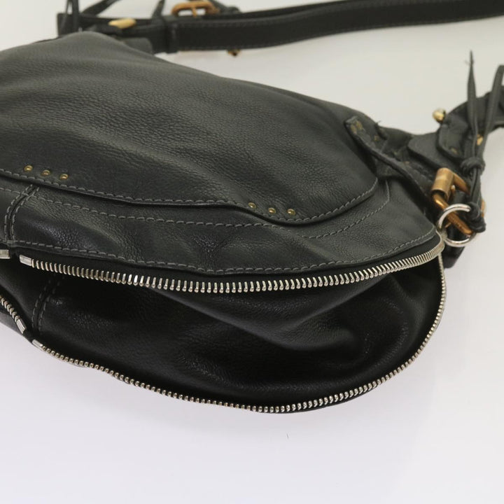Chloe Shoulder Bag Leather Black ki4150
