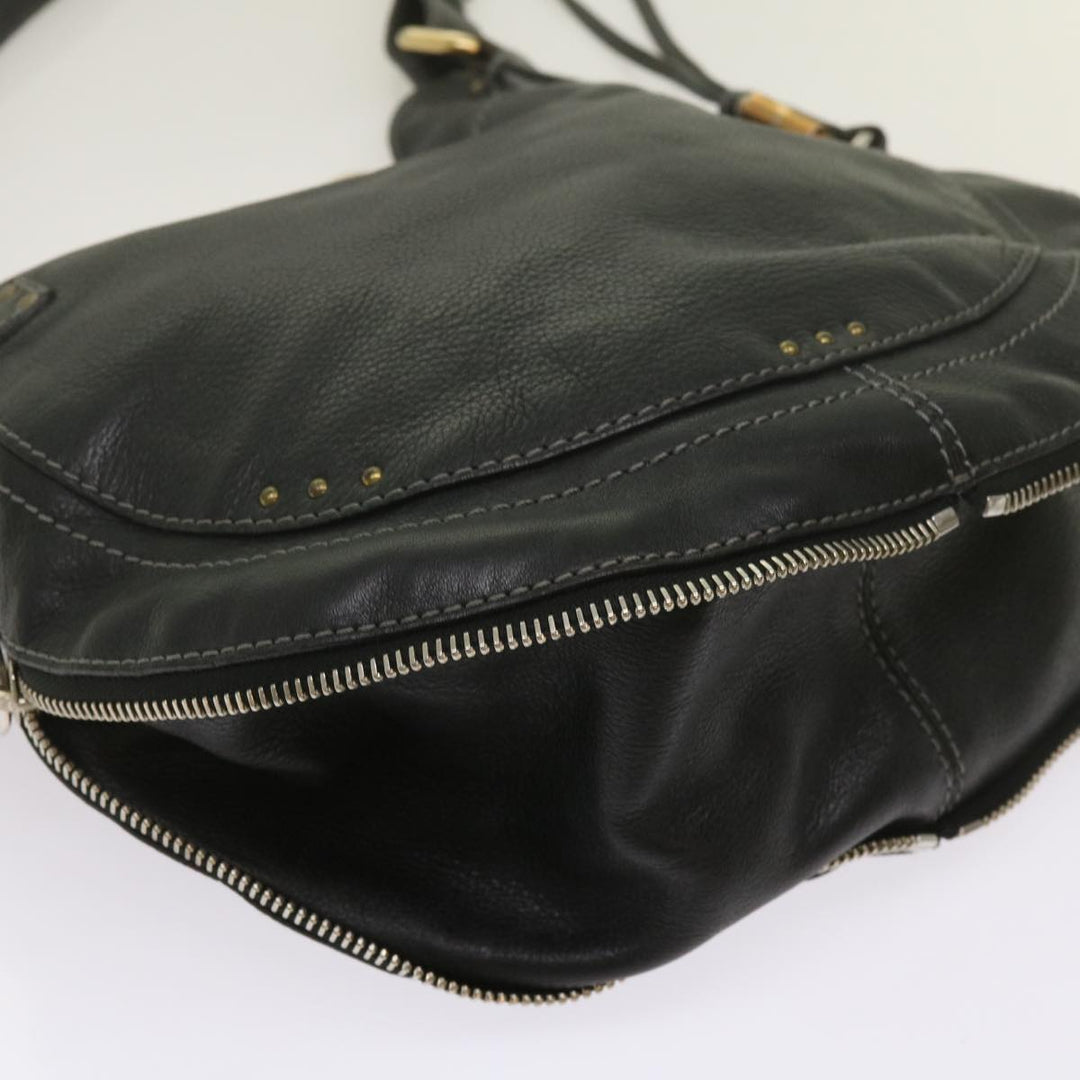 Chloe Shoulder Bag Leather Black ki4150