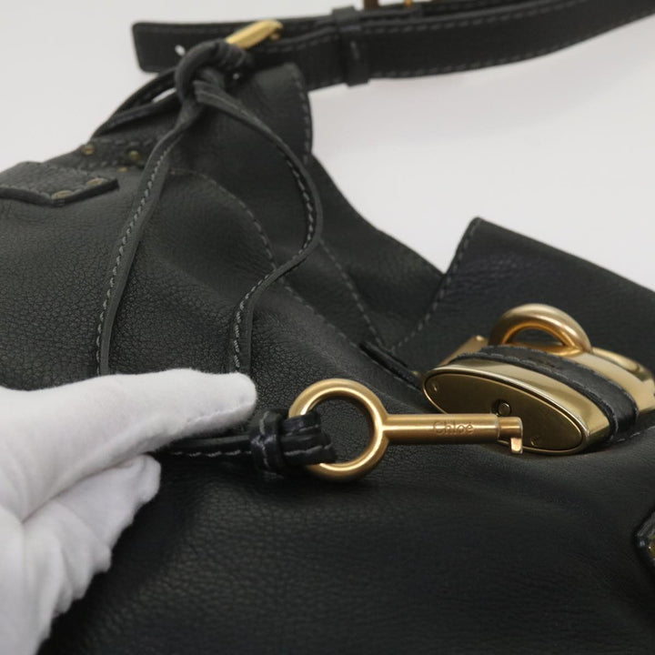 Chloe Shoulder Bag Leather Black ki4150