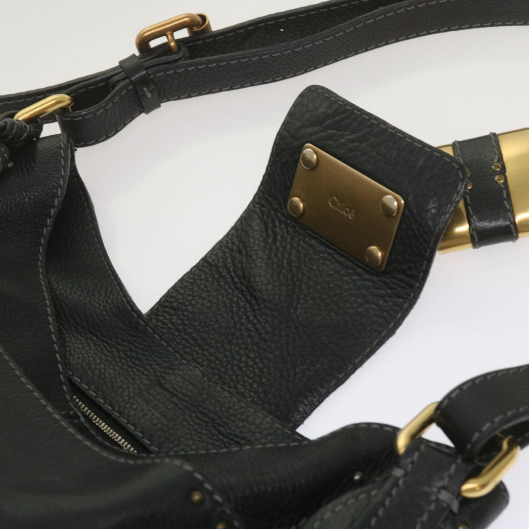 Chloe Shoulder Bag Leather Black ki4150