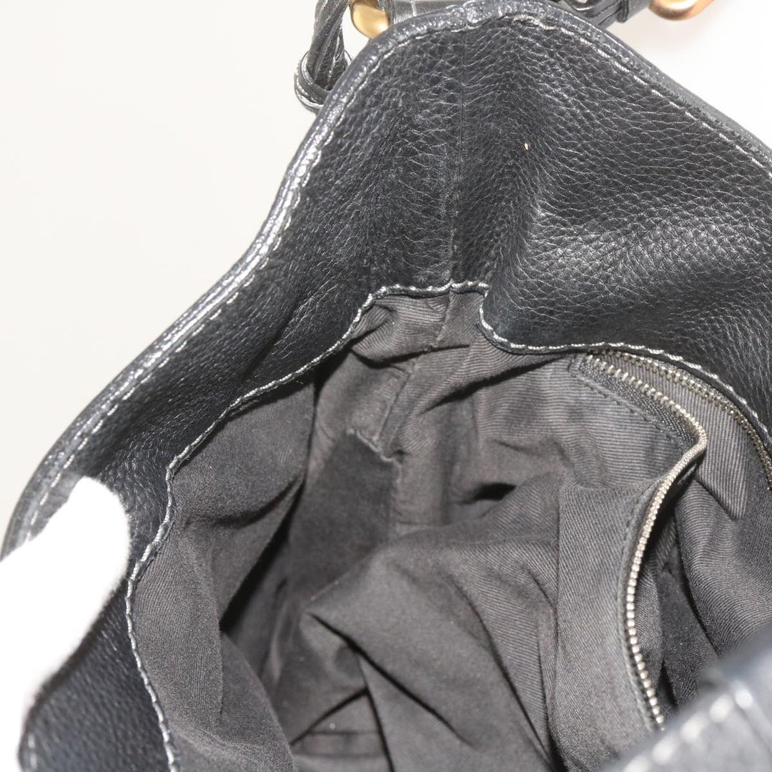 Chloe Shoulder Bag Leather Black ki4150