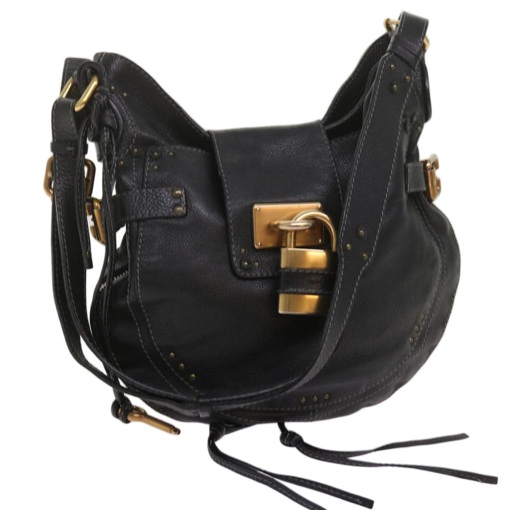 Chloe Shoulder Bag Leather Black ki4150