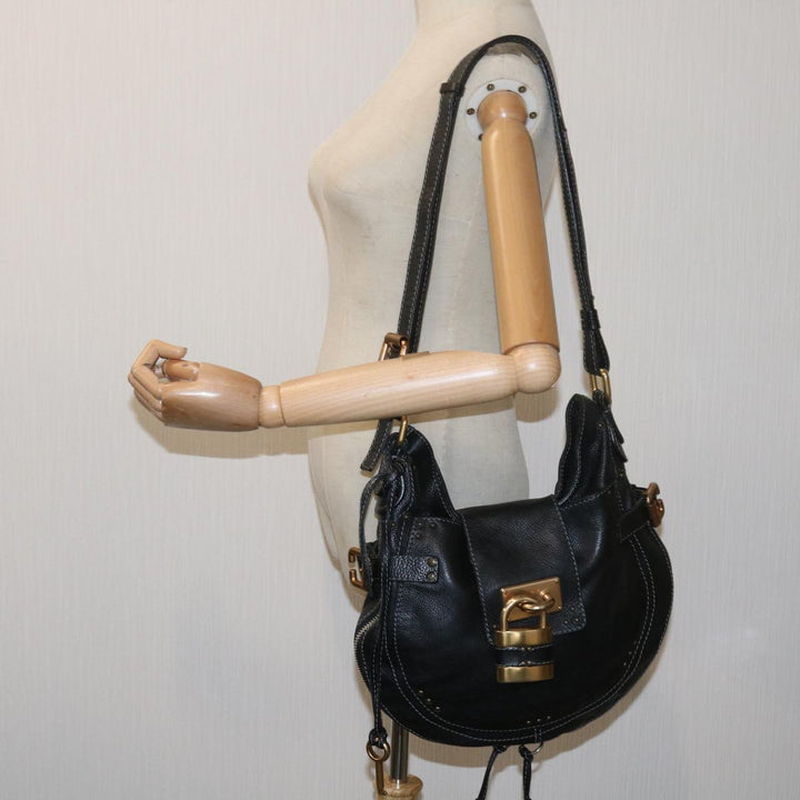 Chloe Shoulder Bag Leather Black ki4150